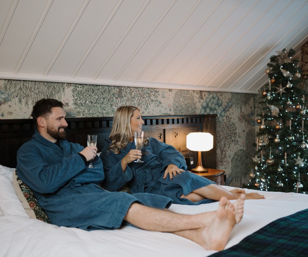 Couple enjoying Christmas at The Old Inn